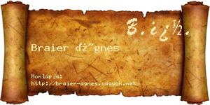 Braier Ágnes névjegykártya